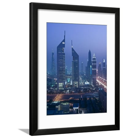 Emirates Towers, Sheik Zayed Road Area, Dubai, United Arab Emirates Framed Print Wall Art By Walter Bibikow