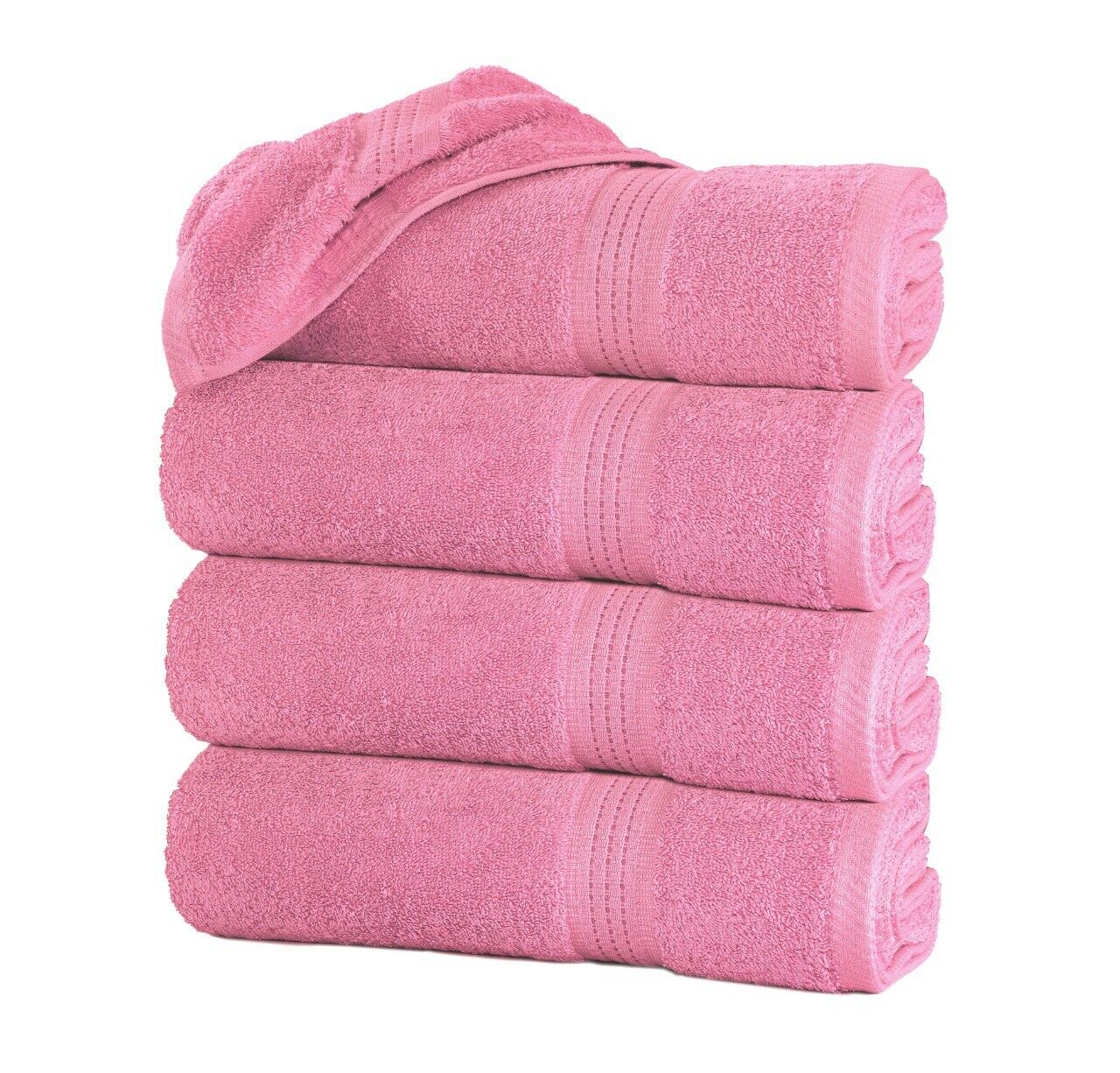 Pack of 4 Pink Luxury Bath Towels Set 100 Cotton (27 x 55 Inch) Highly