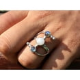 thumbnail image 4 of Heaven Crafts 925 Sterling Silver Labradorite & Moonstone Ring Double Stone Ring Promise Gift For Her & Wife, 4 of 6