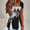 thumbnail image 1 of Weiqiqre Womens Tops Spring Summer Tunics Tops Short Sleeve Shirts Flowy Lace Tops Wrinkle Free Blouses, 1 of 7