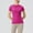 Hot Pink, variant on RKSTN Womens Shirts Solid Color Activewear T-Shirts Short Sleeve Crew Neck Fashionable Wicking Perfomance Slim Fitted Yoga Workout Tops