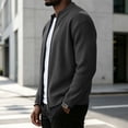 thumbnail image 7 of Mens Full Zip Cardigan Sweater Casual Mock Neck Ribbed Knitted Winter Chunky Sweaters, 2XL, 7 of 7