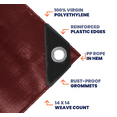thumbnail image 3 of Tarpco Safety Extra Heavy Duty 14 Mil Tarp, Maroon/Black 18′ X 24′, 3 of 7