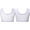 White, variant on iixpin Girls Sports Bra Kids Cute Print Unpadded Crop Top Cotton Soft Seamless Cami Bralette Undershirts Flower A 7-8