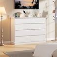 thumbnail image 5 of EastVita White 8 Drawer Dresser for Bedroom Wide Wooden Chest of Drawers with Wide Top for Closet Hallway and Living Room, 5 of 8