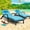 Blue, variant on Set of 2 Outdoor Wicker Chaise Lounge Chairs with Cushions, 5-Position Adjustable Patio Rattan Recliners with Wheels for Pool, Garden & Balcony