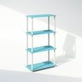 thumbnail image 1 of Furinno Turn-N-Tube 4-Tier Multipurpose Shelf Display Rack, Shelving Unit, Bookcase, Light Blue/White, 1 of 1