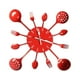 thumbnail image 1 of Cubiertos Cocina Injueey reloj de pared 3D metal rojo, 1 of 6