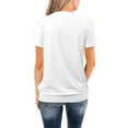 thumbnail image 5 of Gbsyewxs Womens Tops Crew Neck Short Sleeve Ruffle Solid Color Loose Summer T Shirts For Women White, 5 of 7