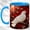 Blue, variant on White Dove Coffee Mug, Peace Bird Mug, Ceramic 11 oz