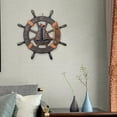 thumbnail image 6 of deevoka Boat Rudder Wall Art Decor,Decorative Nautical Wheel Prop Wooden Ship Steering Wheel Wall Sculpture for Bedroom Bar Farmhouse With Net 45xx4x45cm, 6 of 9