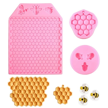 

3 Packs 7 Cavity Bumble Bee Silicone Mold Honeycomb Bees Silicone Chocolate Molds Silicone Bee Fonda