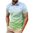 thumbnail image 2 of COSFO Collared Mens Shirts Short Sleeve Gradient Casual Pullover Button Loose Tee Shirts Mens, 2 of 6