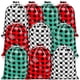 thumbnail image 1 of Bolsas con cordón a cuadros con diseño de búfalo de 30 x 40 cm para envolver regalo con forma de feliz Navidad, 1 of 7