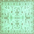 thumbnail image 1 of Ahgly Company Indoor Square Oriental Turquoise Blue Traditional Area Rugs, 3' Square, 1 of 4