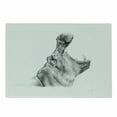 thumbnail image 1 of Hippo Cutting Board, Hand-Drawn Pencil Sketch Style Digital Image Hippopotamus Portrait Yawn, Decorative Tempered Glass Cutting and Serving Board, in 3 Sizes, by Ambesonne, 1 of 2