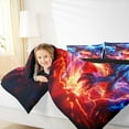 thumbnail image 4 of Homewish Cute Dinosaur Dino Queen Comforter Set,Wild Animal Bedding Sets,Orange Blue Lightning Bedding Comforter Set For Kids,Luxury Bedroom Decor Reversible,3-Piece, 4 of 8