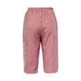 thumbnail image 5 of Gubotare Bermuda Shorts for Women Knee Length Drawstring Elastic Waist Shorts Summer Beach Shorts with Pockets,Red M, 5 of 5