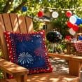 thumbnail image 7 of 4th of July Patriotic Throw Pillow Cover, 18x18 Inch Red White Blue Stars & Fireworks Design, Square Cushion Case for Sofa, Couch and Bed, 7 of 7