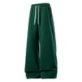 thumbnail image 2 of Iaqnaocc Baggy Sweatpants Relaxed Casual Running Wide Leg Drawstring Waist Oversized Fashion Open Bottom Sweat Pants Dark Green 2XL, 2 of 4