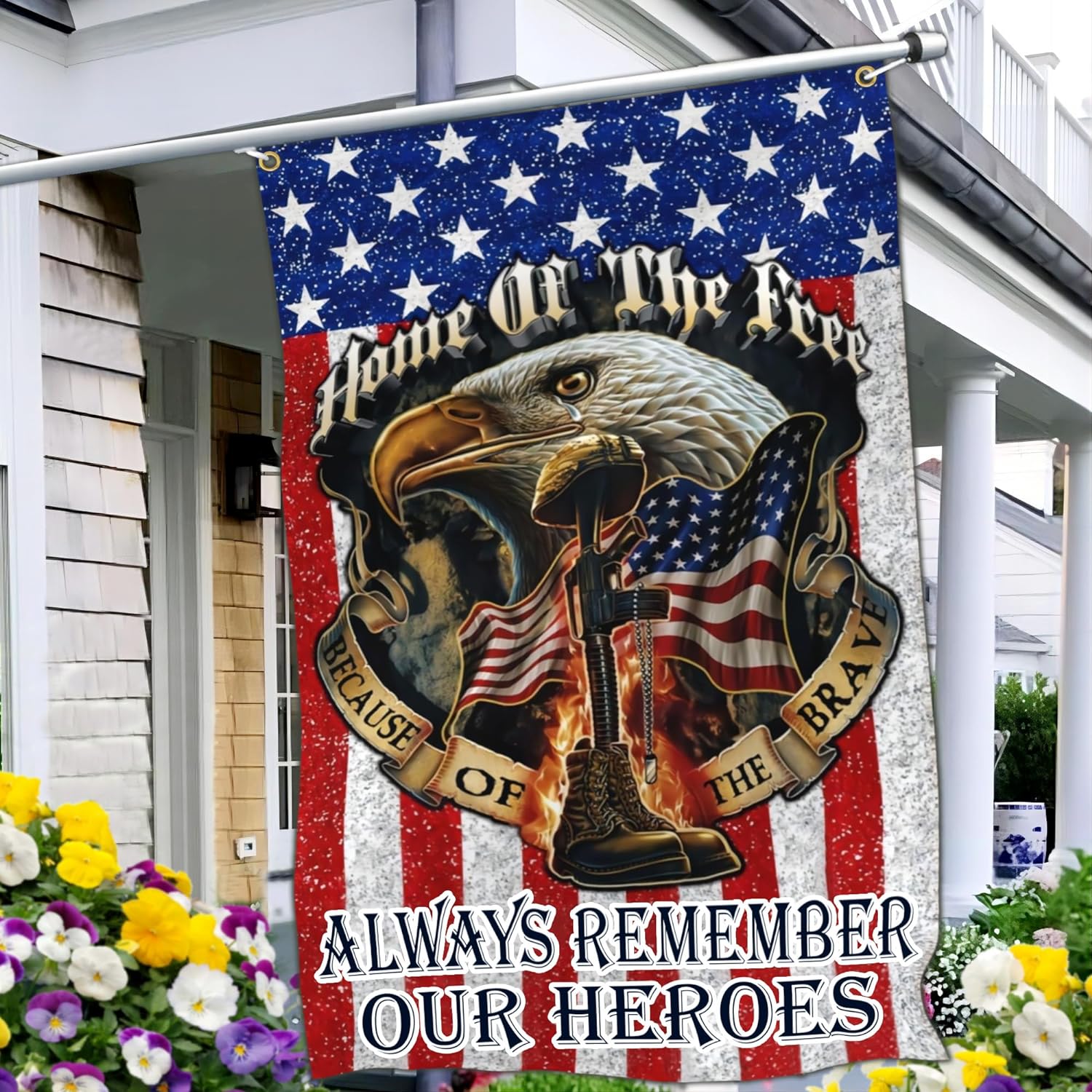 Hzppyz Patriotische Gartenflagge God Bless America – Doppelseitig, 31 X 46 Cm – Für 4th Of July & Feiertage