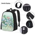 thumbnail image 5 of Naloa Succulent Print Large Capacity Backpack Lunch Bag Pencil Case Combination 3 Piece Set for Student, 5 of 8