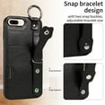 thumbnail image 5 of Allytech Wallet Case for iPhone 8 Plus/7 Plus, [Card Slot] [Ring Buckle] [Adjustable Wristband with Snap Buckles] Premium PU Leather Kickstand Shockproof Case Cover for Women Men - Black, 5 of 10