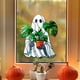 thumbnail image 5 of Decoración colgante para ventana de Halloween | Maceta suculenta con forma de fantasma | Decoración espeluznante para interiores y exteriores | Fantasma de plástico sosteniendo una maceta, 5 of 6