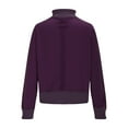 thumbnail image 5 of BiZtdJrK Mock Neck Sweatshirt Women Side Zipper Long Sleeve Solid Casual Pullover Tops Fall Fashion Sweatshirts Purple S, 5 of 6