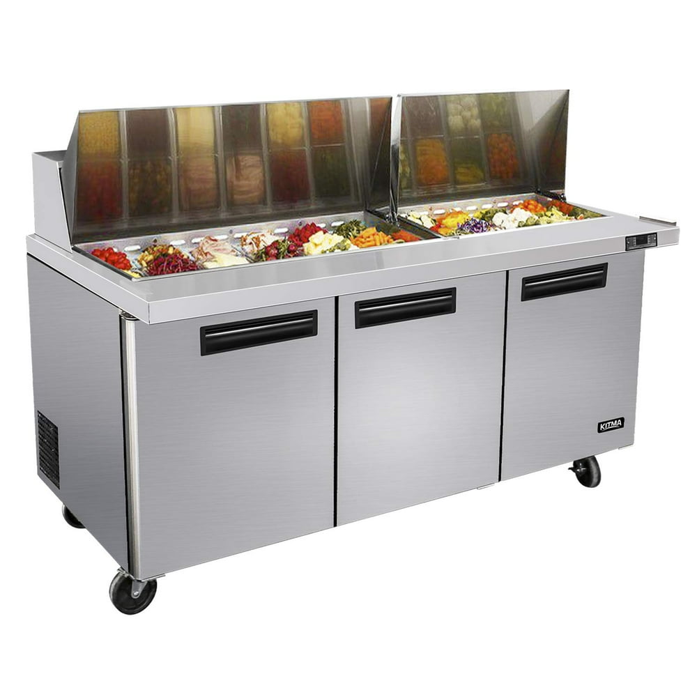 72 Inches 3 Door Mega Top Sandwich Prep Table Refrigerator KITMA 22.6