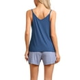 thumbnail image 3 of Camisetas sin mangas de mujer INSPIRE CHIC, pijamas de capa base, tirantes de espagueti, tops de tanque de sueño en V, M azul, 3 of 6