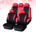 thumbnail image 7 of Chidian 9 Pcs 5 Seats Car Seat Covers Universal Auto Seat Cover Wear Resistant Dustproof Car Seat Protector Mat Car Interior Accessory (Red), 7 of 7