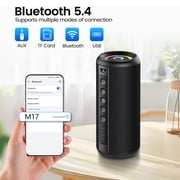 Xinwld Portable Bluetooth Speaker, Bluetooth 5.4 Wireless Speaker with 20W HD Stereo Sound, 20H, IP7, LED Lights, TWS Pairing, Built-in Mic, for Gift