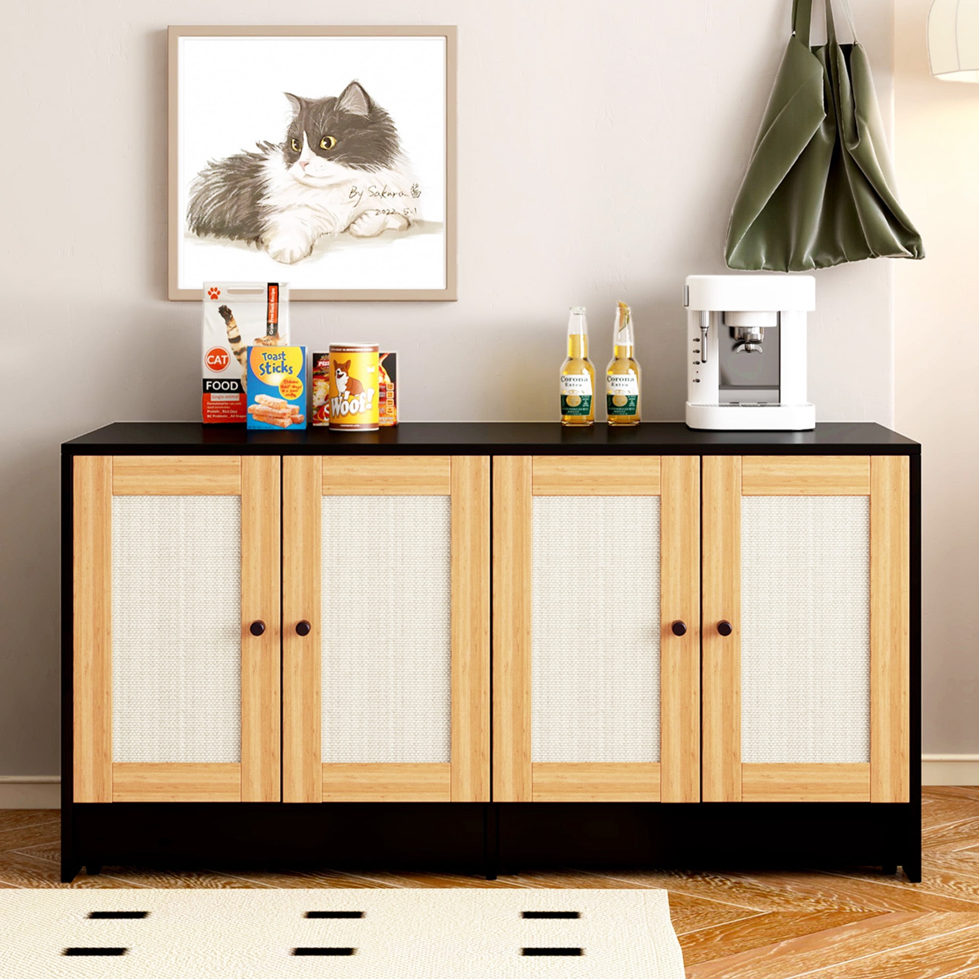Kadyn 48" Hidden Cat Litter Box Enclosure Furniture for 2 Cats, Wooden Cat Washroom Indoor, Fit Most of Litter Box, White Kadyn 48" Hidden Cat Litter Box Enclosure Furniture for 2 Cats, Wooden Cat Washroom Indoor, Fit Most of Litter Box, White