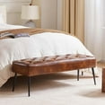 Duhome Ottoman Bench Faux Leather Upholstered Benches for Bedroom