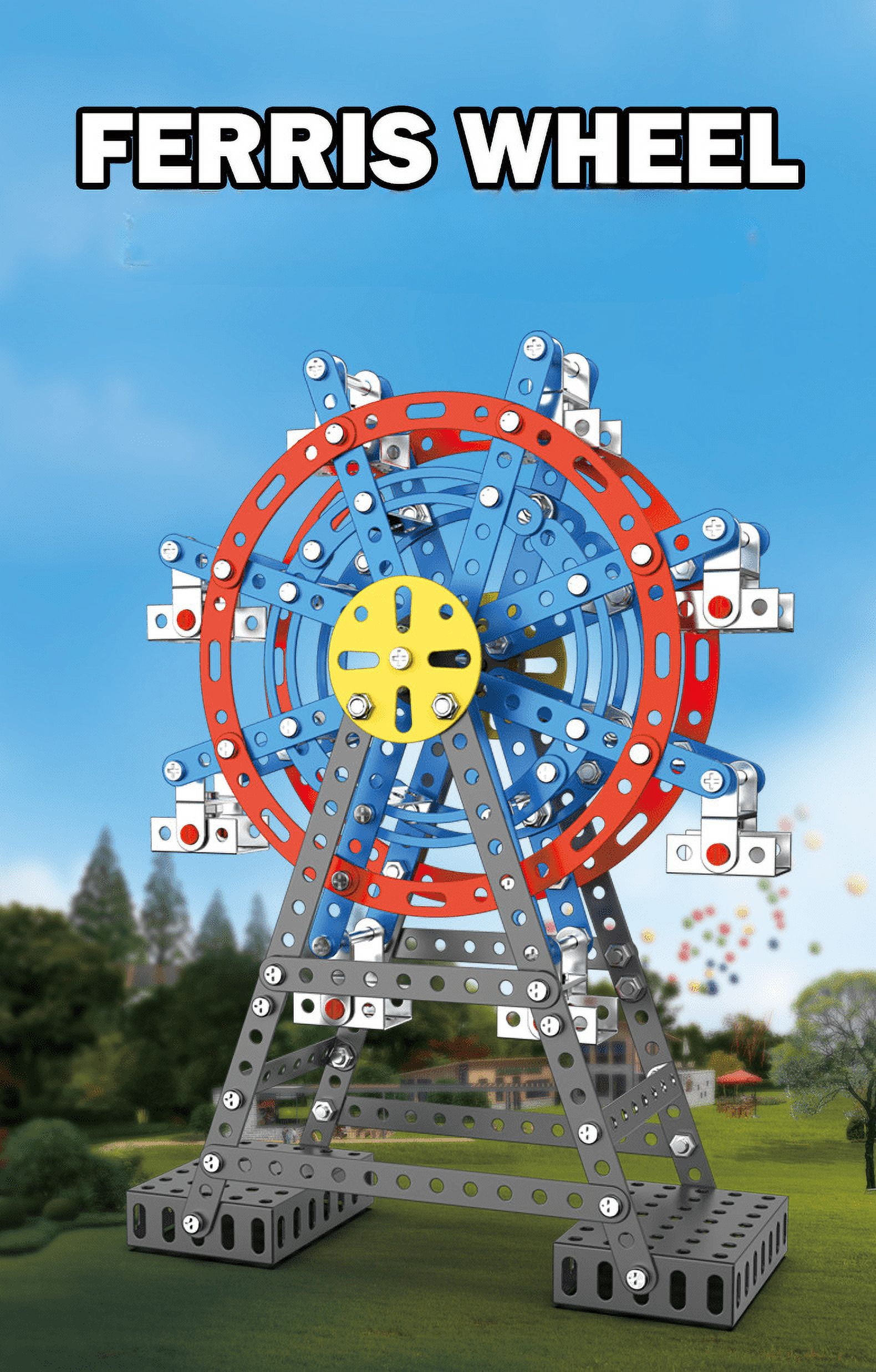Erector Sets STEM Model Building Toys Ferris Wheel Model Kit Gifts for Kids Age 8-16 Blue