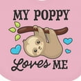 thumbnail image 4 of Inktastic My Poppy Loves Me with Sloth and Hearts Boys or Girls Baby Bib, 4 of 4
