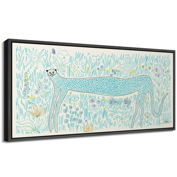 Large Framed Canvas Print Abstract Modern Wall Art Decorative Ready to Hang Painting for Living room Bedroom - 60"x30" Black Frame