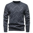 thumbnail image 2 of Men's High-Elastic Round Neck Loose Knit Sweater 2025 Trendy Long Sleeve Soft Breathable Rayon Fabric Casual Lazy Vibe Daily Wear, 2 of 5