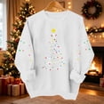 thumbnail image 7 of SimpleJoyi Womens Christmas Tree Lights Print Crewneck Long Sleeve Loose Fit Sweatshirt Top, 7 of 7