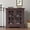 Ox Blood Red, variant on 34.37" Dark Oak MDF Sideboard with 2 Tempered Glass Doors & Adjustable Shelf