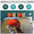 thumbnail image 5 of 3 Pcs Soft Bedding Set, Includes 1 Duvet Cover with Zipper And 2 Pillow,Shams Red Bird Northern Cardinal Queen(90"×90"), 5 of 8