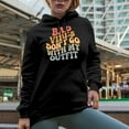 thumbnail image 2 of Bad Vibes Don't Go with My Outfit, Quote on Being Positive, Groovy Retro Wavy Text Merch Gift, Black Hooded Sweatshirt or Hoodie, Small, 2 of 5