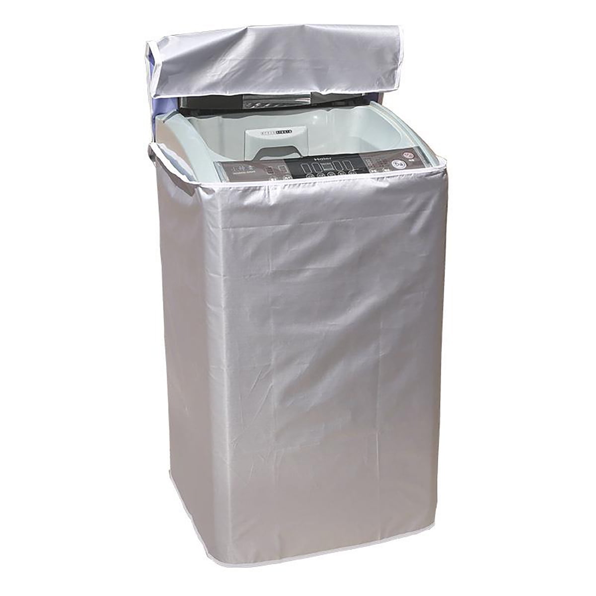 Silver LIOOBO Top Load Washing Machine Cover Automatic Washer and Dryer Cover Waterproof Dustproof Anti-Splash Zippered 595784cm 