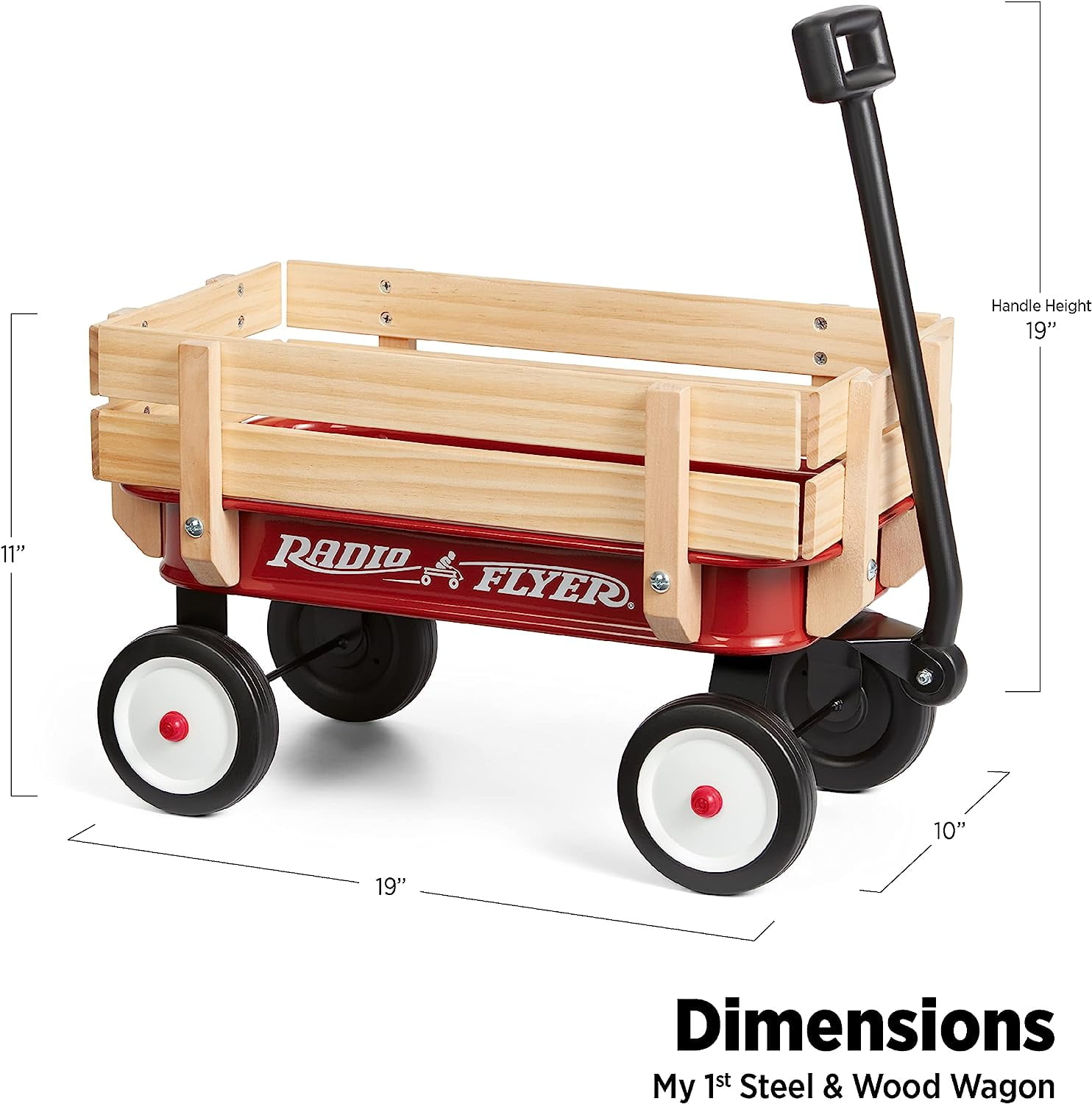 Radio Flyer My 1st Steel Wood Wagon Toy Brown Box Walmart