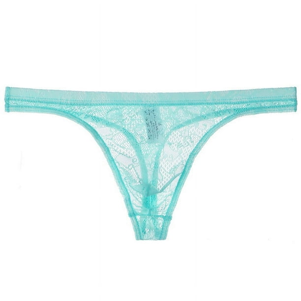 Tanga transparente de encaje para hombre, ropa interior fina y sexy, pantalones T de malla transpirable y sexy