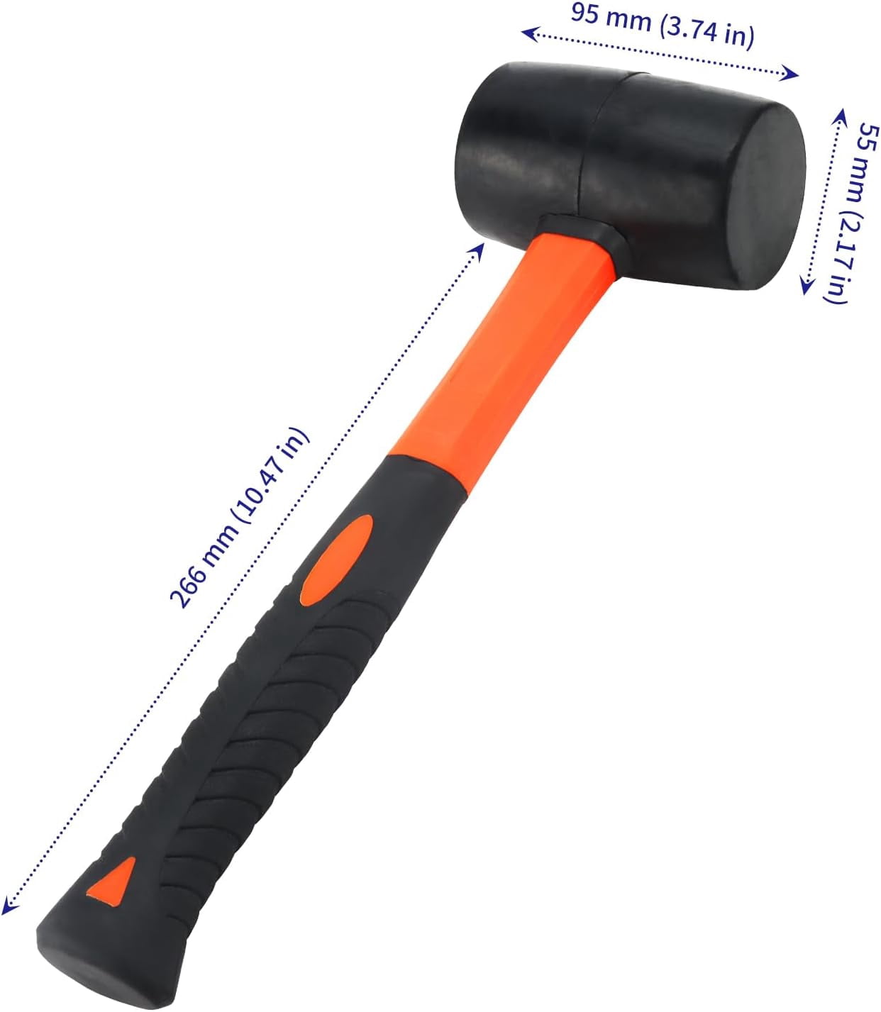 4 Pack 16oz Rubber Mallet Hammer, 500g Black Flooring Hammer for Tiling, Paving Slabs, Floor