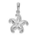 thumbnail image 4 of FJC Finejewelers 925 Silver and 14k Yellow Gold  Textured Starfish with Accent Charm 27 x 17 mm, 4 of 6