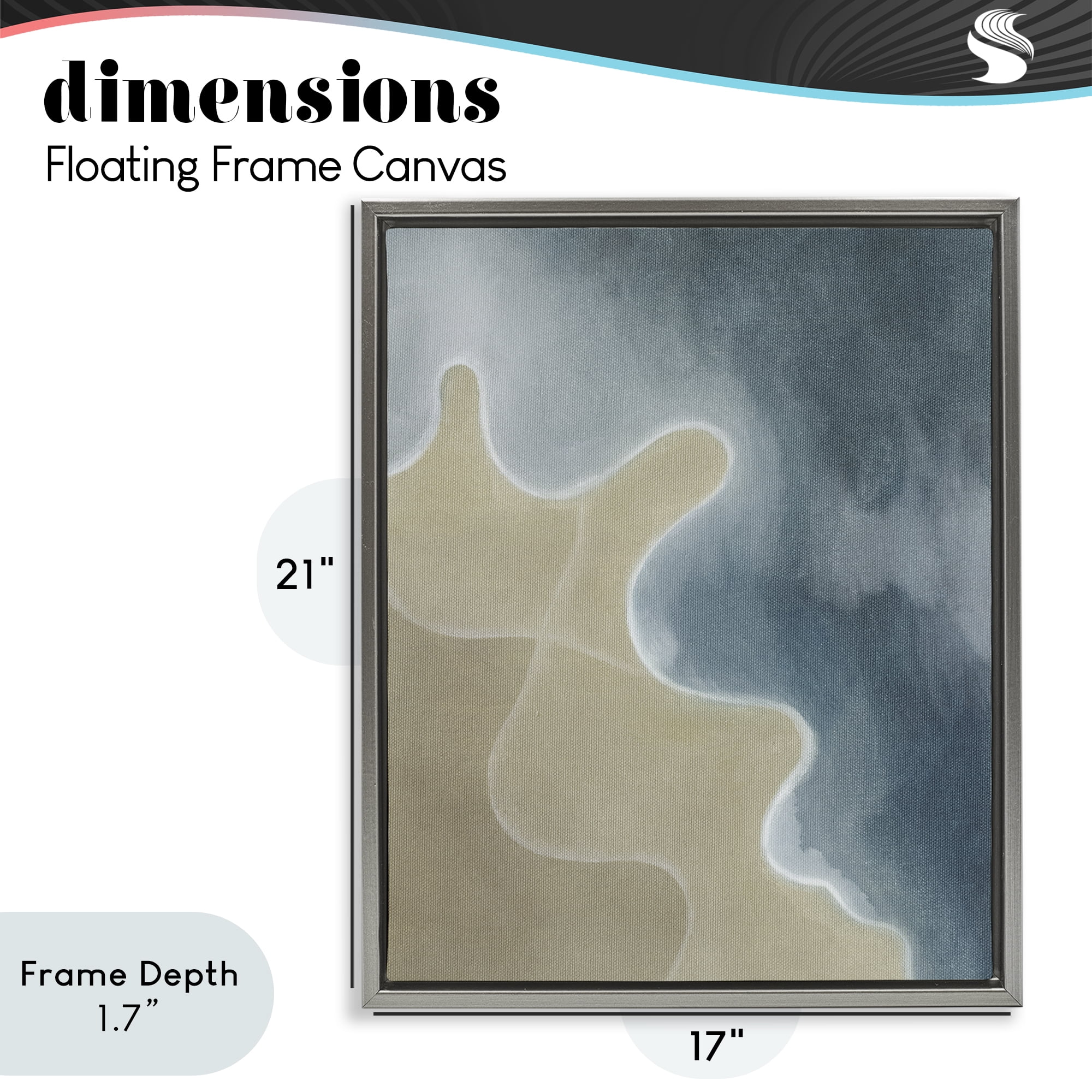 Stupell Industries Turning The Tides Contour Gray Framed Floater Canvas Wall Art, design by Grace Popp