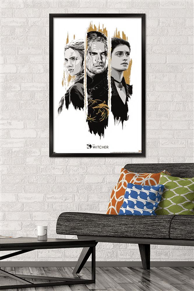 Netflix The Witcher Season 2 - Trio Wall Poster, 22.375" x 34", Framed